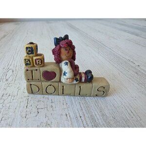 Vintage Suzi love doll blossom bucket statue figurine block decor